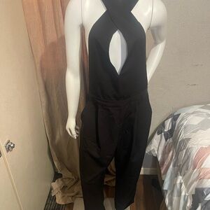 ROOLEE Black Sleeveless Criss Cross Cut-Out Backless Jumpsuit Women's Size S